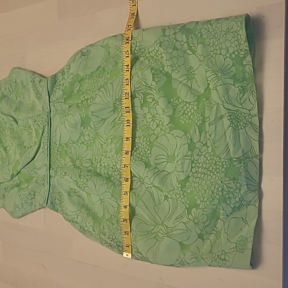 LIKE NEW VTG 1960s Handmade Mod Bright Green Go-go Floral Print Mini Dress - Picture 7 of 17